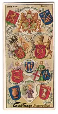 Sammelbild Gartmann Schokolade, Zunft-, Wappen- u. Handwerker-Insignien