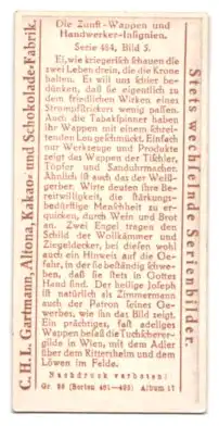 Sammelbild Gartmann Schokolade, Zunft-, Wappen- u. Handwerker-Insignien