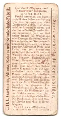 Sammelbild Gartmann Schokolade, Zunft-, Wappen- u. Handwerker-Insignien