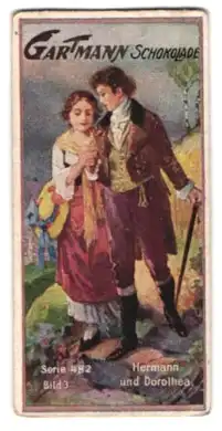 Sammelbild Gartmann Schokolade, Goethes Hauptgestalten, Hermann und Dorothea