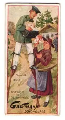 Sammelbild Gartmann Schokolade, Briefträger in Südfrankreich
