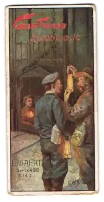 Sammelbild Gartmann Schokolade, Bergbau, Einfahrt in den Schacht