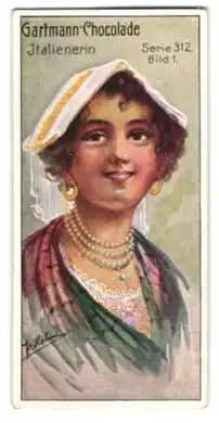 Sammelbild Gartmann Schokolade, Italienerin in Tracht