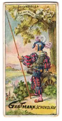 Sammelbild Gartmann Schokolade, Landsknecht auf der Wacht