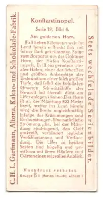 Sammelbild Gartmann Schokolade, Konstantinopel, Am goldenen Horn