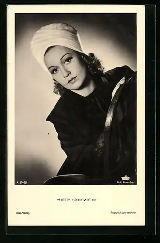 AK Schauspielerin Heli Finkenzeller mit Turban