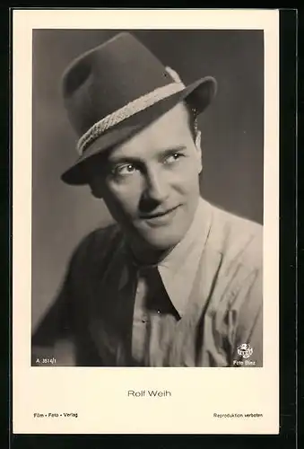 AK Schauspieler Rolf Weih mit Hut