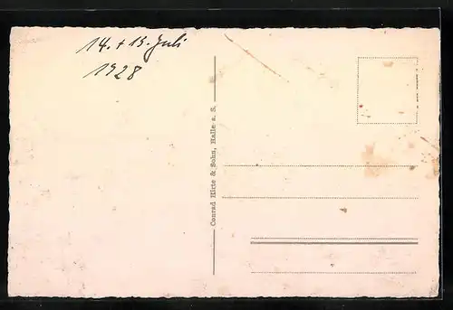 AK Halle a. S., belebter Marktplatz