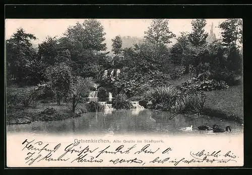 AK Gelsenkirchen, alte Grotte im Stadtpark