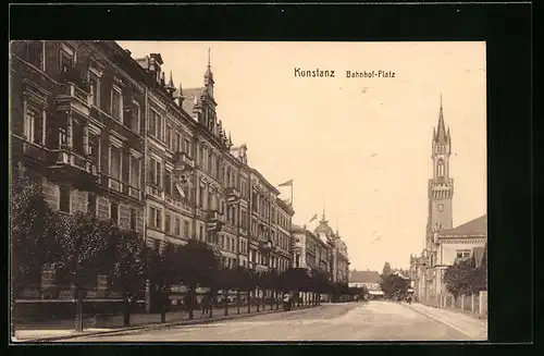 AK Konstanz / Bodensee, am Bahnhof-Platz