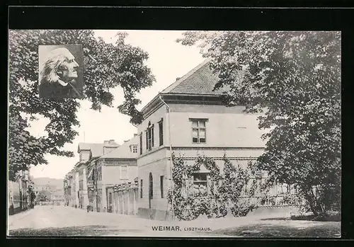 AK Weimar / Stadt, Liszthaus und Portrait