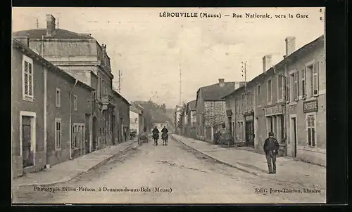 AK Lérouville, Rue Nationale, vers la Gare