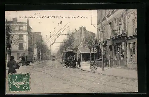 AK Joinville-le-Pont, la rue de Paris