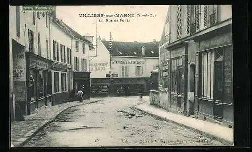 AK Villiers-sur-Marne, la Rue de Paris