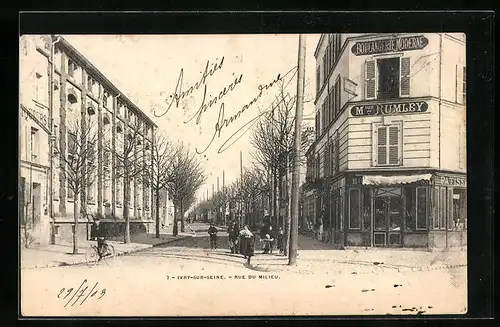 AK Ivry-sur-Seine, Rue du Milieu, Maison Rumley