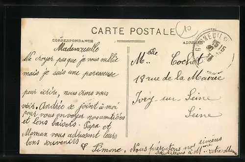 AK Bonneuil, la Rue Pasteur