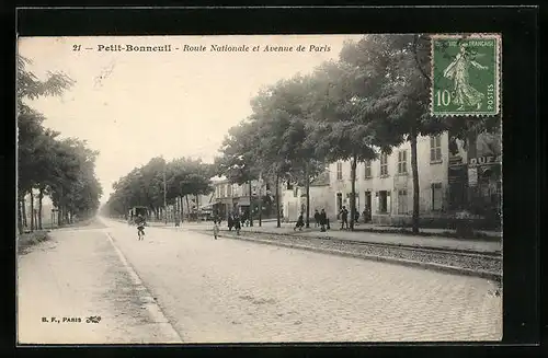 AK Petit-Bonneuil, Route Nationale et Avenue de Paris