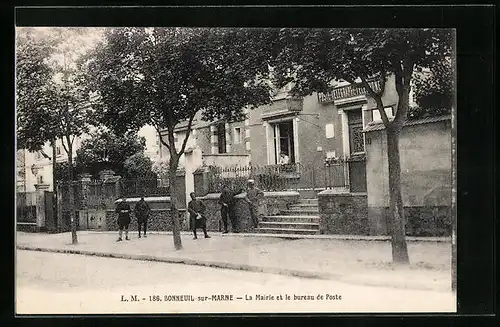AK Bonneuil-sur-Marne, la Mairie et le bureau de Poste