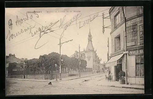 AK Champigny, Mairie et Jardin de la Mairie