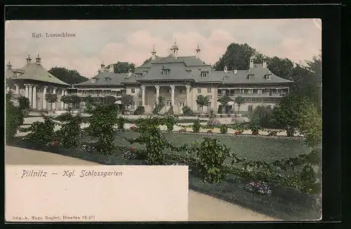 AK Dresden-Pillnitz, Kgl. Lustschloss mit Schlossgarten