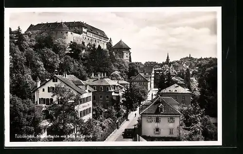 AK Tübingen, Neckarhalde mit Blick a. d. Schloss