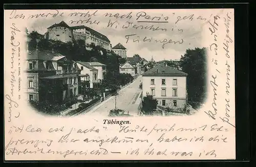 AK Tübingen, Teilansicht mit Schloss