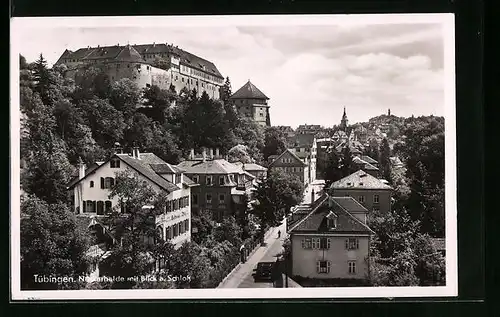 AK Tübingen a. N., Neckarhalde mit Blick a. d. Schloss