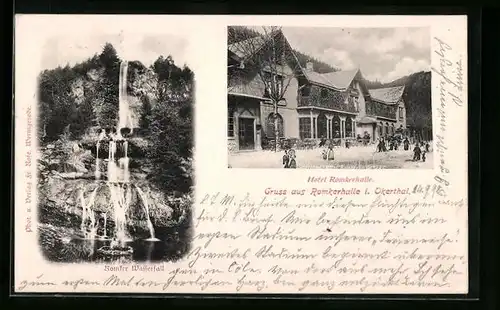 AK Goslar, Hotel Romkerhalle im Okertal, Romker Wasserfall