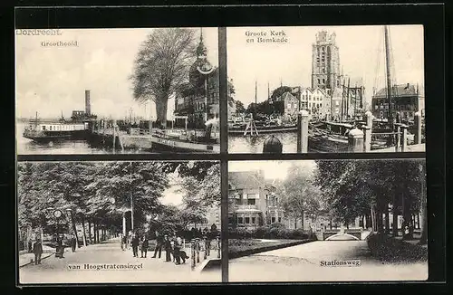 AK Dordrecht, Grootehoofd, Groote Kerk en Bomkade