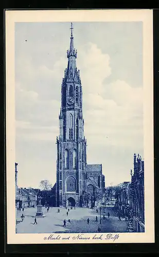 AK Delft, Markt met Nieuwe kerk