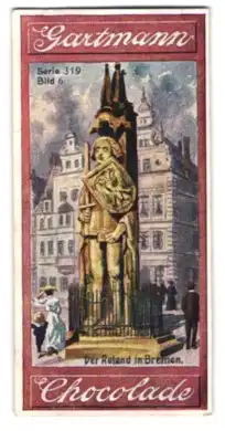 Sammelbild Gartmann Schokolade, Rolandsäulen, Roland zu Bremen