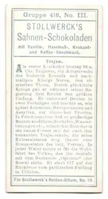 Sammelbild Stollwerck`s Sahnen-Schokoladen, Trajan