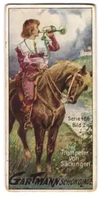 Sammelbild Gartmann Schokolade, Deutsche Gedichte, Der Trompeter von Säckingen