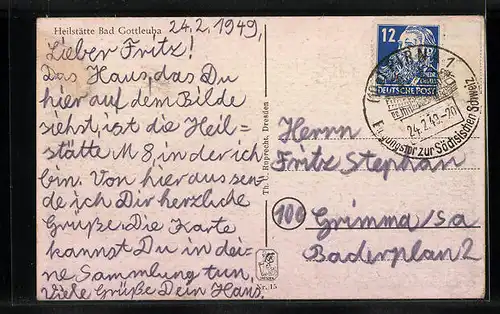 AK Bad Gottleuba, Heilstätte