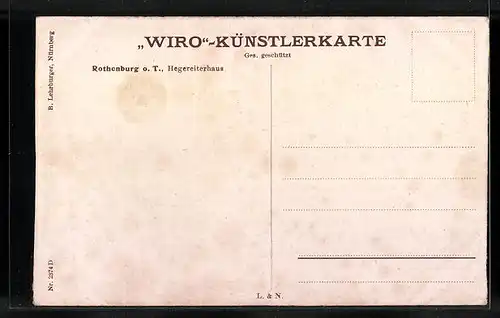 AK Rothenburg o. T., Hegereiterhaus