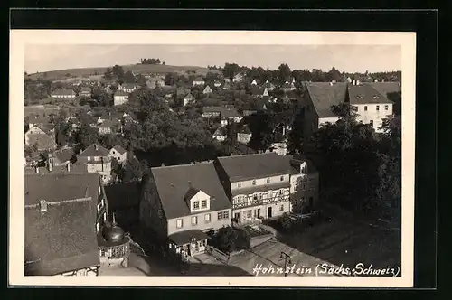 AK Hohnstein / Sächs. Schweiz, Ortsansicht aus der Vogelschau