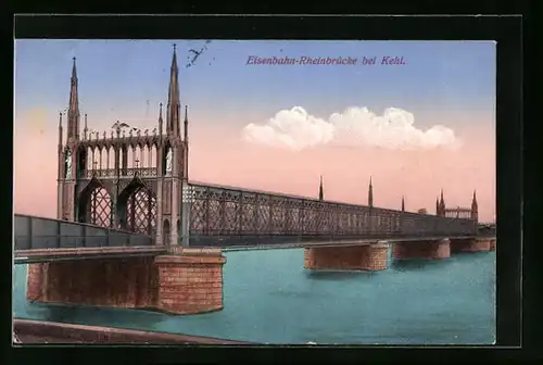AK Kehl, Eisenbahn-Rheinbrücke