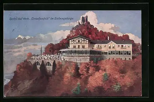 AK Königswinter, Hotel auf dem Drachenfels im Siebengebirge