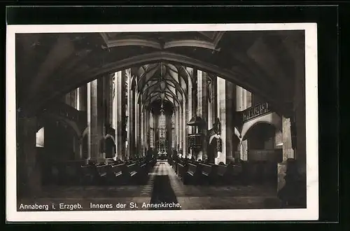 AK Annaberg i. Erzgeb., Inneres der St. Annenkirche