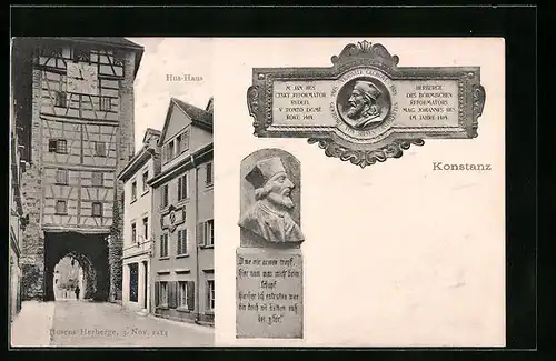 AK Konstanz, Hus-Haus, Husens-Herberge am 3. Nov. 1414