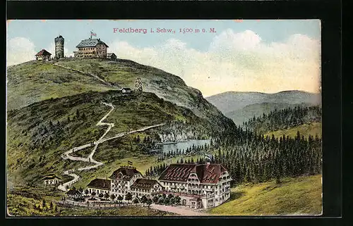 AK Feldberg / Schwarzwald, Ortsansicht aus der Vogelschau