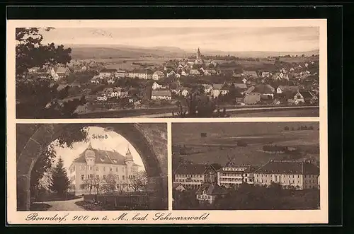 AK Bonndorf / Schwarzwald, Gesamtansicht, Schloss