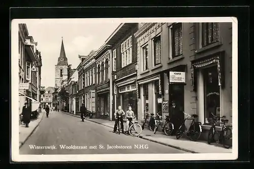 AK Winterswijk, Wooldstraat met St. Jacobstoren N. H. G.