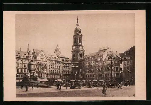 AK Dresden, Markttreiben auf dem Altmarkt, an der Kreuzkirche
