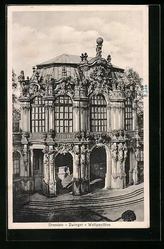 AK Dresden, Zwinger, vor dem Wallpavillon