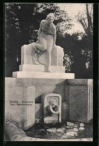 AK Dresden, Bürgerwiese, am neuen Nymphenbrunnen