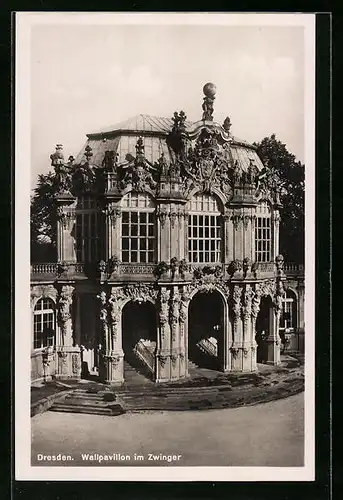 AK Dresden, am Wallpavillon im Zwinger