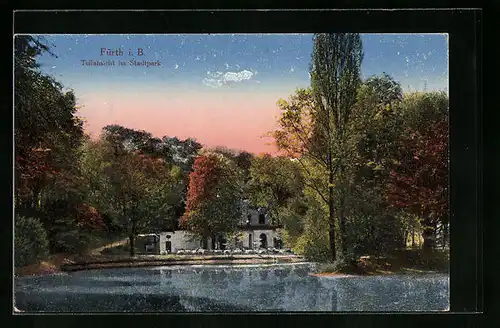 AK Fürth i. Bayern, Teilansicht und Wirtschaft im Stadtpark