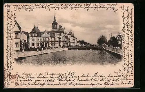 AK Mülhausen i. Els., Poste, Canal, Pont