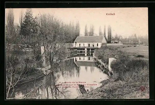 AK Creteil, Le Vieux sur le Bras du Chapitre, Vue prise du Pont du Creteil